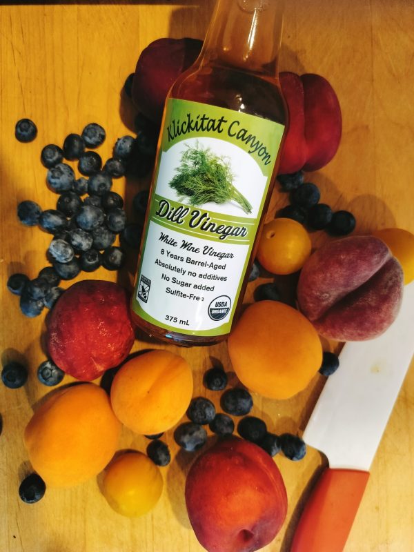 Organic Dill Vinegar with fruit salad medley