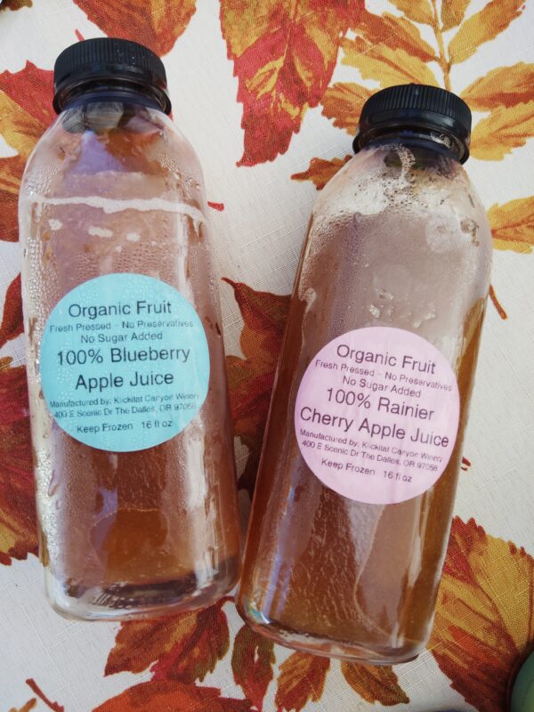 Organic juice - Blueberry Apple Juice and Rainier Cherry Juice